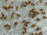 100 Flat Glass Vials with Corks 18x9x28mm
