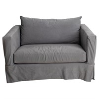 Modern Gray Canvas Sleeper Sofa
