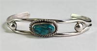 Vintage Sterling Turquoise Cuff 12 Grams