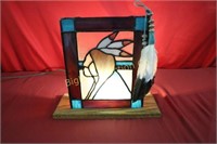 Native American Stained Glass Lamp
