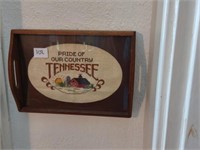 Tennessee Pride cross-stitch scene, small wooden