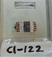 C1-122 sterling ring w/bands of color stones s