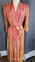 1940s Iridescent Dress Peach / Coral