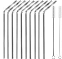 Set of 10 Stainless Steel Straws