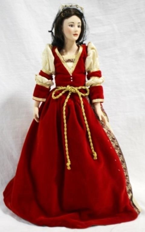 Franklin Mint Porcelain Doll with Stand 15"