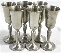 6 Preisner Pewter Cordials 4.5"