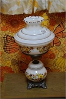 Vintage Yellow Floral Electric Hurricane Lamp