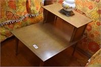 Vintage MCM Tiered Wooden End Table