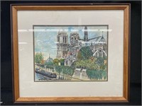 VTG ‘82 Notre Dame, Paris Framed Painting