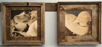 Two Bundy Carving Photo Prints In Rustic Frames