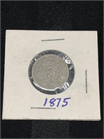 1875 Shield Nickel 5 cent