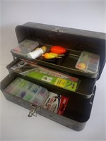 Fishing Tackle Box With Items