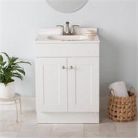 Project Source 24-in White Single Sink Bathroom
