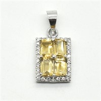 Silver Citrine(3.15ct) Pendant