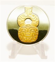 1oz Franklin Mint Sterling Silver Gold Plate Medal