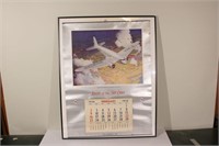 1936 Framed Transcontential & Western Air Calendar