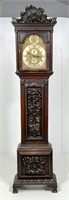 Grandfather clock, carved oak, William Bonner