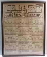 Framed 1885 L&N Railroad Calendar