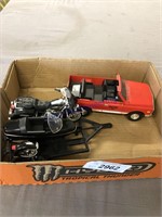 WIX toy truck with motorcycle trailer