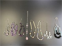 BEADED NECKLACE LOT OF 8