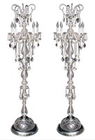 Baccarat Style Baroque Revival Torchieres, Pair