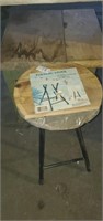 Wooden topped stool and wooden table