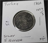 1860 1227 /3 TURKEY SILVER 5 KURUSH