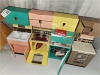 4 Vintage Tin & Plastic Doll Kitchen Appliances