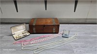 Vintage Jewelry Box & Jewelry