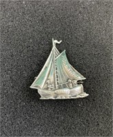 Sterling Silver Sailboat Brooch