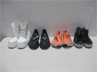 Four Assorted Shoes Largest Sz 10 Pre-Owned