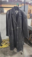 EASY STREETS LEATHER TRENCH COAT - SZ L