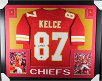 Autographed Travis Kelce Custom Framed Jersey