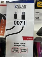 ZGEAR SYNC & CHARGE CABLE RETAIL $20