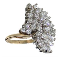 14kt Gold Brilliant 2.00 ct Diamond Waterfall Ring