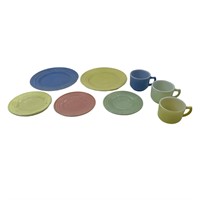 Vintage Cups, plates, saucer, Colorful