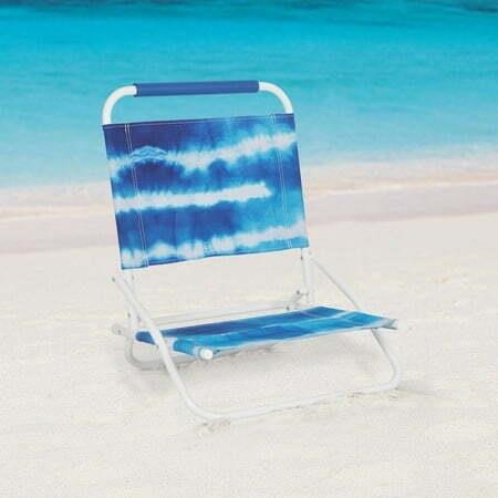 3pk Mainstays Folding Beach Chair  Blue Tie Dye