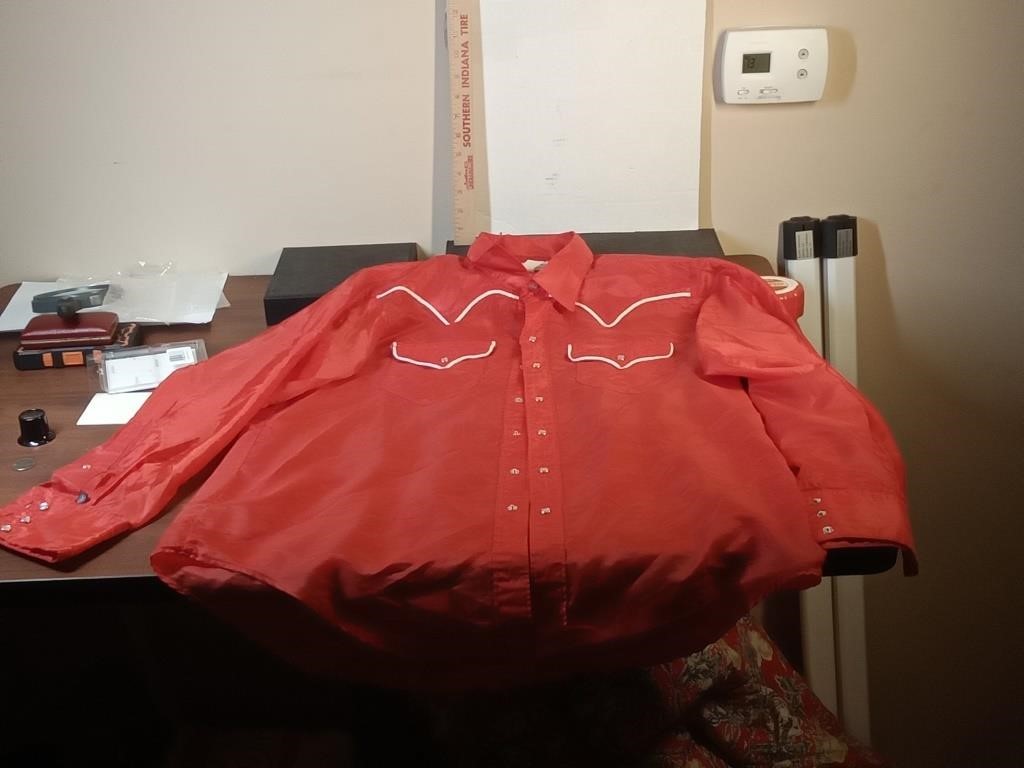 vtg Red Rockmount Ranch Wear shirt sz 16.5 m