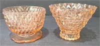 Pink Diamond Point Depression Glass Compote (3.5"