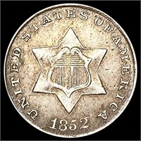 1852 Silver Three Cent CLOSELY UNCIRCULATED