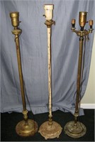 3 Vintage Floor Lamps As Shown