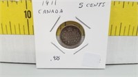 1911 Canada 5 Cents