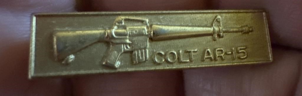 Sterling Silver Colt AR-15 tie clip w case