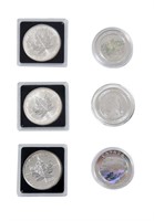 6 Canada Silver Coins $2 & $5 Inc. Holograms