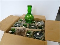Case of 12 Hookah Vases - Green