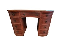 Vintage Kidney Shaped Desk with Leather Top