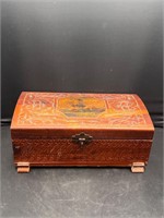Carved vintage wooden box