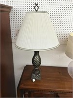 Brass pineapple lamp with shade