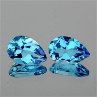 Natural  Sky Blue Topaz Pair 10 x 7 MM - VVS