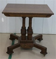 Unusual 1910s Oak Parlor Table